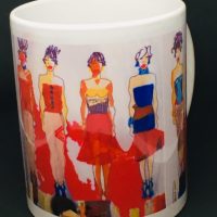 Mug showing fashion illustrations design